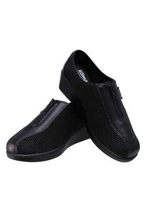 Zapato Mocasín Cremallera En Capellada Cuero Por Textil