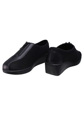 Zapato Mocasín Cremallera En Capellada Cuero Por Textil