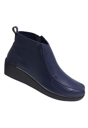 Botin Dama Romulo Cuero Ajuste Cremallera Tacon Corrido