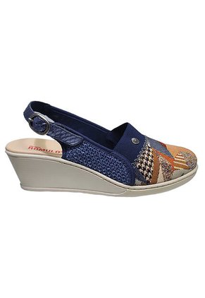 Sandalia Romulo Multicolor Para Dama Tacón Playero