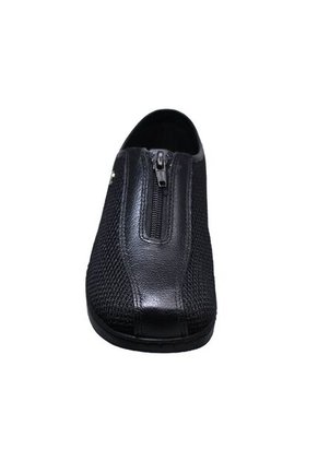 Zapato Mocasín Cremallera En Capellada Cuero Por Textil
