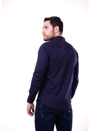 Camisa Manga Larga Azul Oscuro