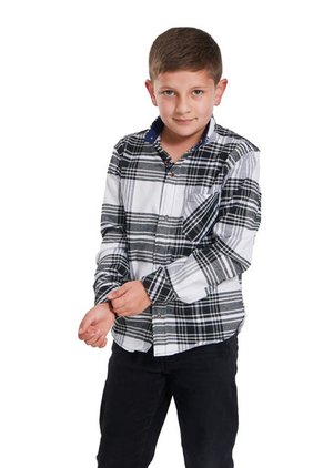 Camisa Leñadora Niño Blanco Y Negro Deusero