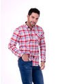 Camisa Manga Larga Popelina Cuadros Rojo Y Azul de Camisas Deusero