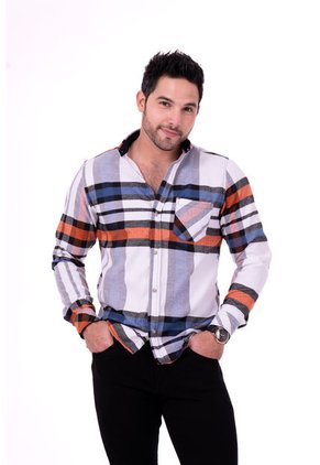 Camisa Leñadora Multicolor Naranja Deusero