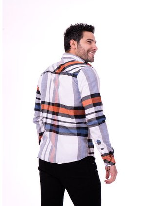 Camisa Leñadora Multicolor Naranja Deusero