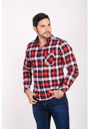 Camisa Manga Larga Popelina Cuadros Triple Impacto
