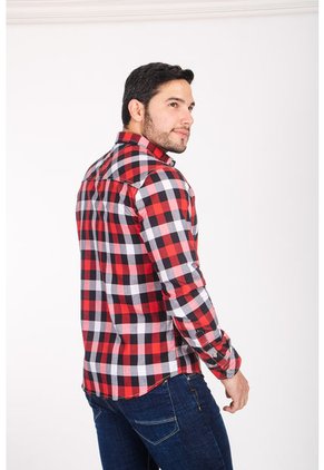 Camisa Manga Larga Popelina Cuadros Triple Impacto