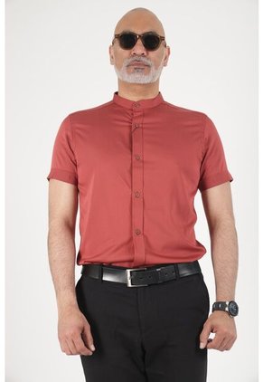 Camisa Seda Fria Terracota Deusero