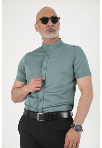 Camisa Seda Fria Verde Medio Deusero Camisas Deusero