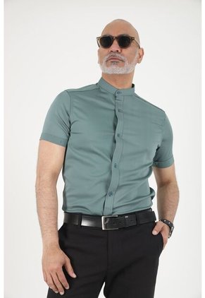 Camisa Seda Fria Verde Medio Deusero