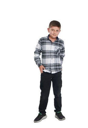 Camisa Leñadora Niño Blanco Y Negro Deusero