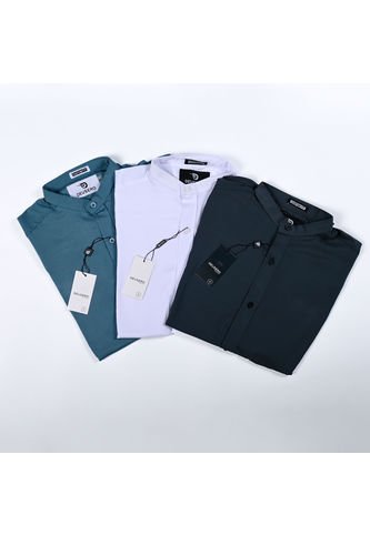 Pack X 3 Blanco + Azul Medio + Gris Oscuro Deusero Camisas Deusero