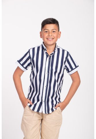 Camisa Niño Rayas Clasicas Navy  Deusero Camisas Deusero
