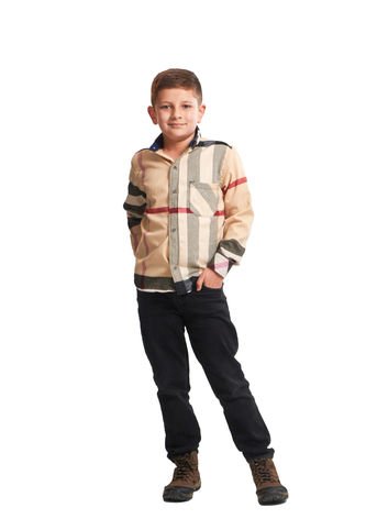 Camisa Leñadora Niño Multicolor Beige Deusero Camisas Deusero