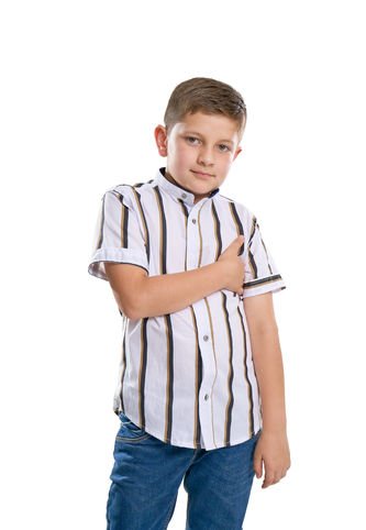 Camisa Niño Rayas Cafe Deusero Camisas Deusero