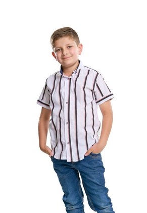 Camisa Niño Rayas Palo De Rosa Deusero