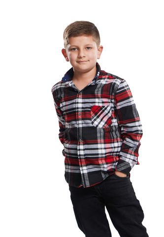 Camisa Leñadora Niño Multicolor Roja Deusero Camisas Deusero