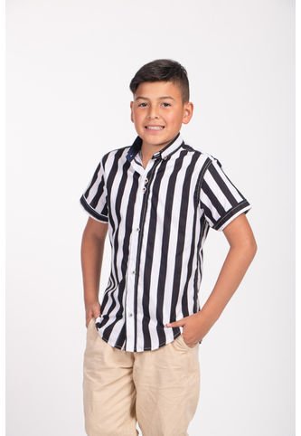 Camisa Niño Rayas Clasicas Negro  Deusero Camisas Deusero