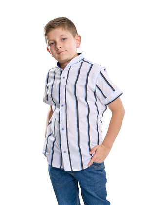 Camisa Niño Rayas Azul Bebe Deusero