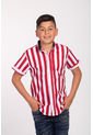 Camisa Niño Rayas Clasicas Vinotinto  Deusero de Camisas Deusero