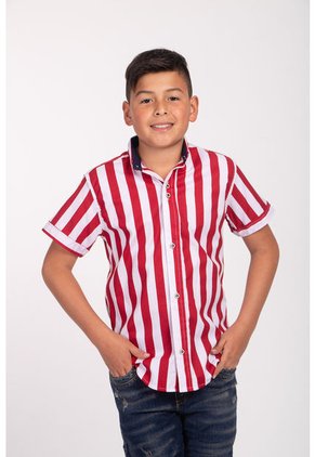 Camisa Niño Rayas Clasicas Vinotinto  Deusero