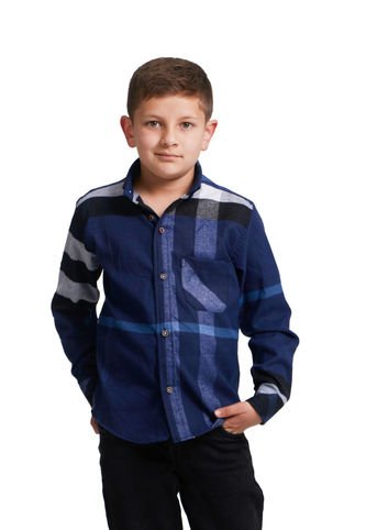 Camisa Leñadora Niño Tonos Azules Deusero Camisas Deusero