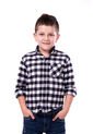 Camisa Leñadora Niño Cuadro Pequeño Blanco Y Negro Deusero de Camisas Deusero