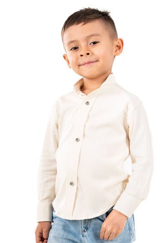 Camisa Manga Larga Niño Crema Deusero Camisas Deusero