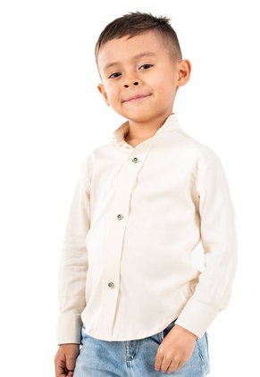Camisa Manga Larga Niño Crema Deusero
