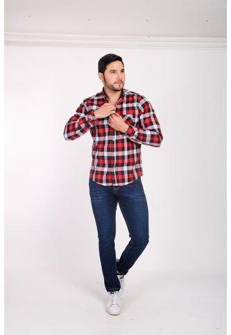 Camisa Manga Larga Popelina Cuadros Triple Impacto Camisas Deusero