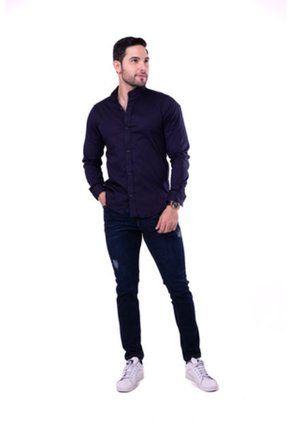 Camisa Manga Larga Azul Oscuro