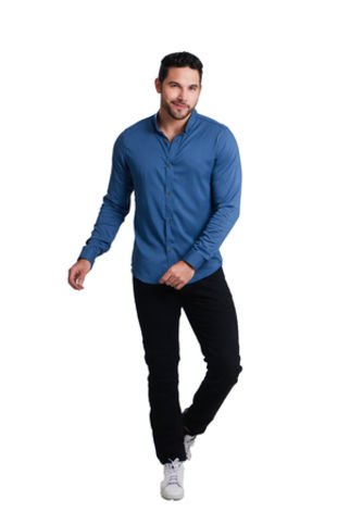 Camisa Chalis Manga Larga Azul Lago Deusero Camisas Deusero