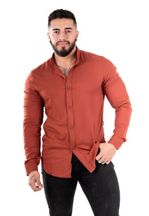 Camisa Chalis Manga Larga Rojo Teja Deusero