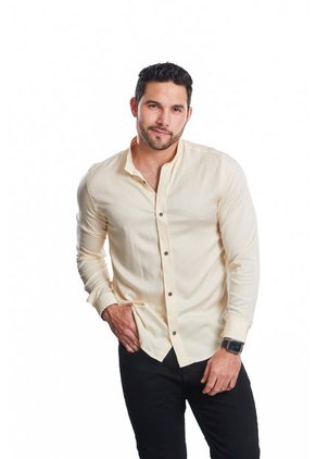 Camisa Chalis Manga Larga Crema Deusero