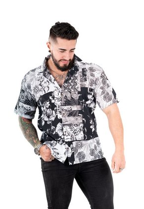 Camisa Box Fit Flores Deusero
