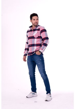 Camisa Leñadora Roja Con Azul Deusero