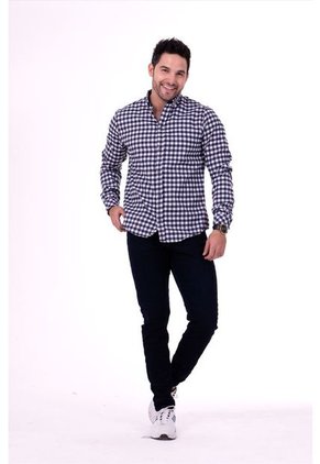 Camisa Leñadora Blanco Y Azul Deusero