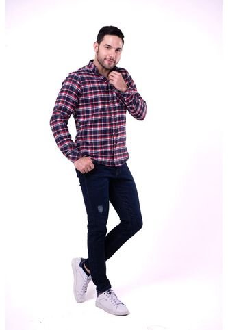 Camisa Leñadora Fondo Azul Deusero Camisas Deusero