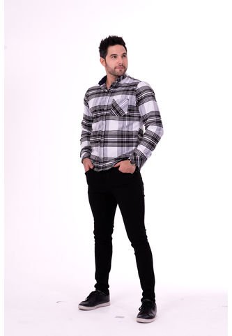 Camisa Leñadora Blanco Y Negro Deusero Camisas Deusero