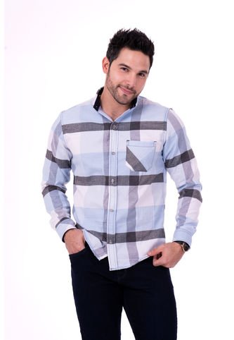 Camisa Leñadora Multicolor Azul Deusero Camisas Deusero