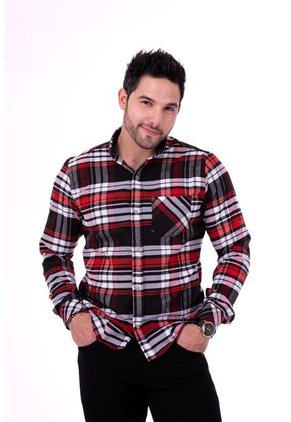 Camisa Leñadora Multicolor Roja Deusero