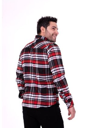 Camisa Leñadora Multicolor Roja Deusero