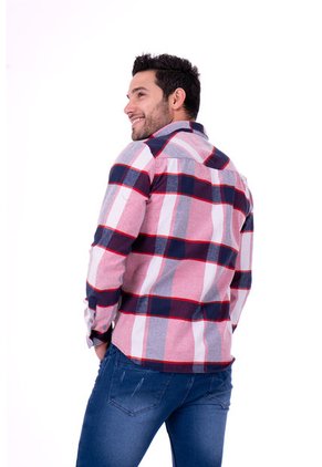 Camisa Leñadora Roja Con Azul Deusero