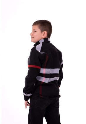 Camisa Leñadora Niño Negra Y Roja Deusero