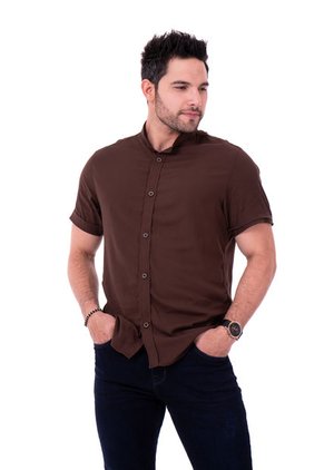 Camisa Seda Fría Chocolate Deusero