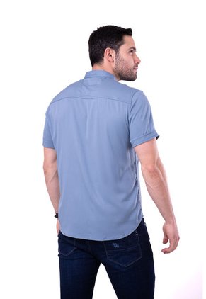 Camisa Chalis Azul Medio Medio Deusero