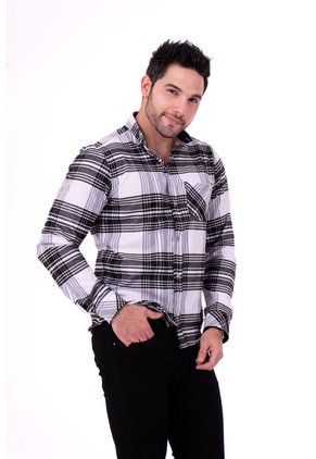 Camisa Leñadora Blanco Y Negro Deusero