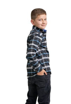 Camisa Leñadora Niño Negra Y Gris Deusero