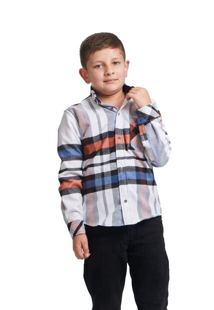 Camisa Leñadora Niño Multicolor Naranja Deusero